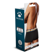 Achterkant verpakking Prowler Oversized Paw Trunk zwart maat S met productfoto en info