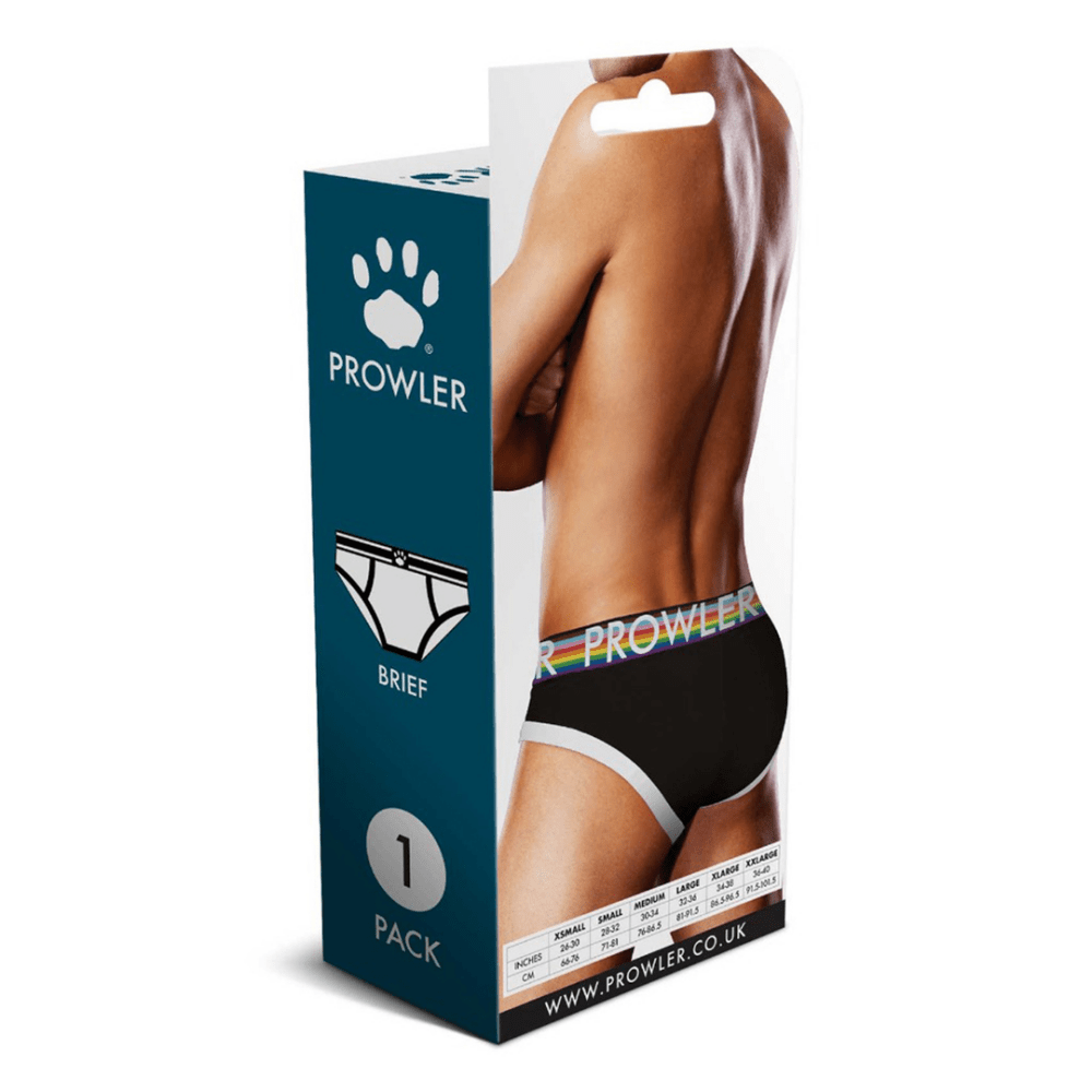 Achterkant van de verpakking Prowler Oversized Paw Brief zwart maat XL met info en productafbeelding