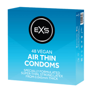 EXS Air Thin ultra dunne condooms 48 stuks, blauwe doosverpakking met zwarte merkbadge