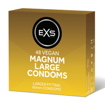 EXS Magnum Large condooms 48 stuks, goudkleurige doosverpakking met zwarte merkbadge