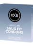 EXS Snug Fit Condooms 49 mm 48 stuks, lichtblauwe verpakking met donker logo, frontaal op witte studioachtergrond