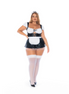 Kostuum Franse Dienstmeid - Jurk - 1/2X - Zwart/Wit
