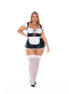 Kostuum Franse Dienstmeid - Jurk - 3/4X - Zwart/Wit