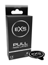 EXS Pull Latexvrije Condooms 6 Stuks, zwarte verpakking met losse zwarte pull applicator op witte studioachtergrond