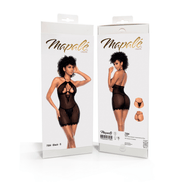 Mapalé Eyelash Lace Babydoll Zwart Maat XL