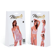 Mapalé 2-in-1 Babydoll en 2-delige Set Wit Maat L/XL
