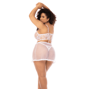 Mapalé 2-in-1 Babydoll en 2-delige Set Wit Maat L/XL