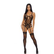 Forplay See You Peeking Mesh Teddy zwart maat M met plooibandjes
