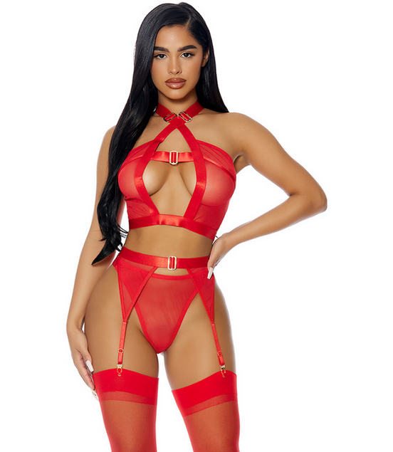 Forplay Golden Hour lingerie set red size M