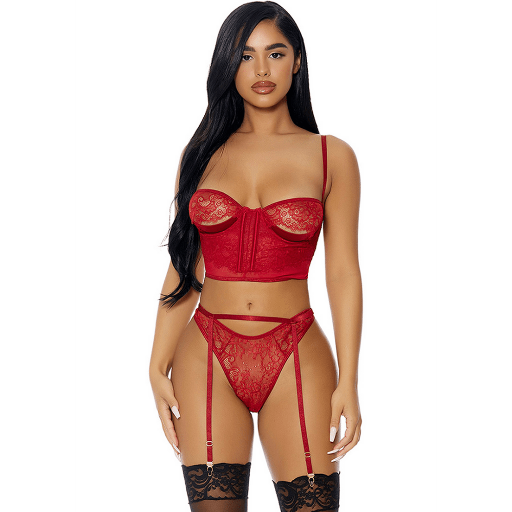 Forplay Peek Inside lingerieset rood maat S