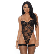 Forplay Laced with Love Teddy | Maat XL Zwart