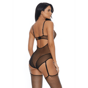 Forplay Caught In The Feels Teddy with garter straps | Size S Black