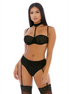 Forplay On the Prowl Choker-Dessous-Set | Größe XL Schwarz