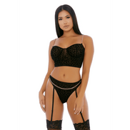 Forplay Chain Me Up Bustier Set | Maat L Zwart