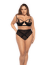Mapalé Tweedelige Lingerieset met Open Cups Zwart 3/4X