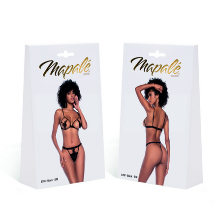 Mapalé Open Cup Set Black S/M | Embroidery &amp; Triangle Top