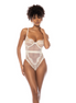 Mapalé Teddy with lace and mesh in size XL | Ivory
