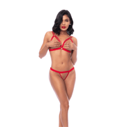 Mapalé Heartstroke lingerie set rood S/M model staand vooraanzicht