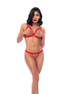 Mapalé Heartstroke lingerie set rood S/M model staand vooraanzicht
