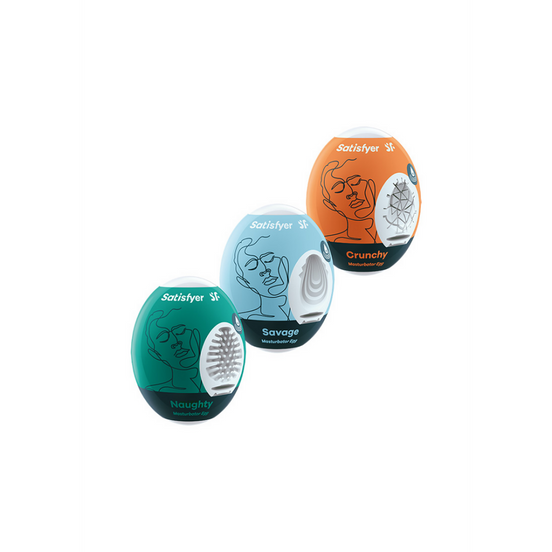 Satisfyer Masturbator Egg Trio Mix 3 stuks | Oranje Lichtblauw Donkergroen