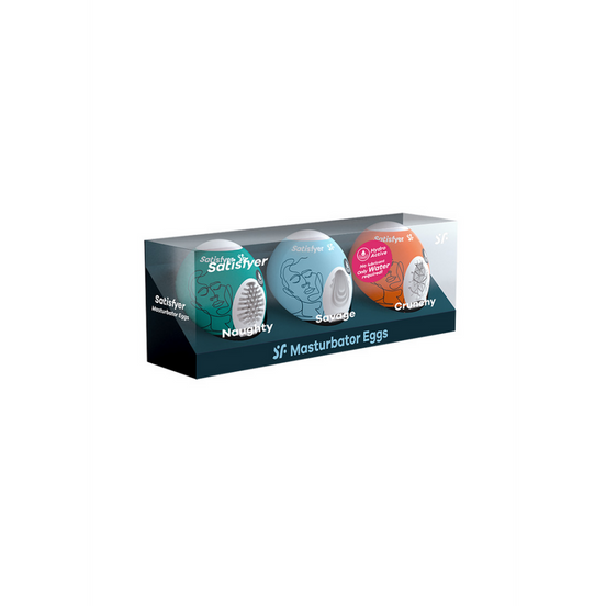 Satisfyer Masturbator Egg Trio Mix 3 stuks | Oranje Lichtblauw Donkergroen