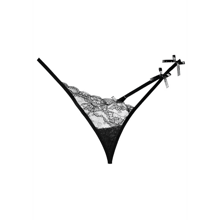 Allure Pixie String One Size | Zwart Kant