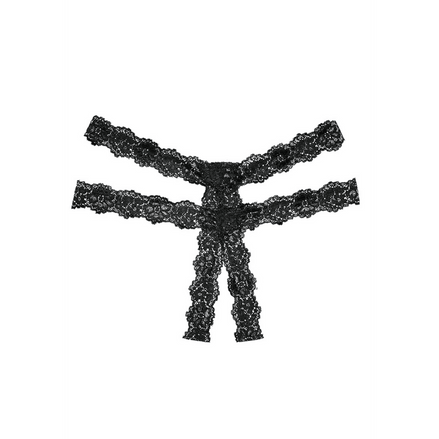 Allure Southern Rhapsody Crotchless Briefs One Size | Black