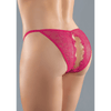 Allure L'Enchanted Belle open kruis slip in warm roze, one size, kant en mesh, achteraanzicht op het lichaam