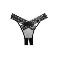 Allure Desire slip open kruis, zwart, productfoto voorzijde met bandjes, One Size