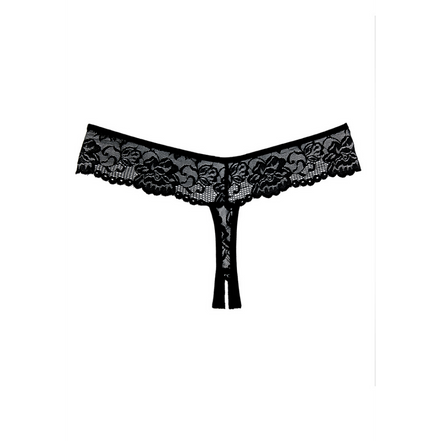 Allure Chiqui Love String mit offenem Schritt, Einheitsgröße | Schwarz