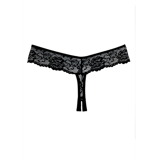Allure Chiqui Love String mit offenem Schritt, Einheitsgröße | Schwarz