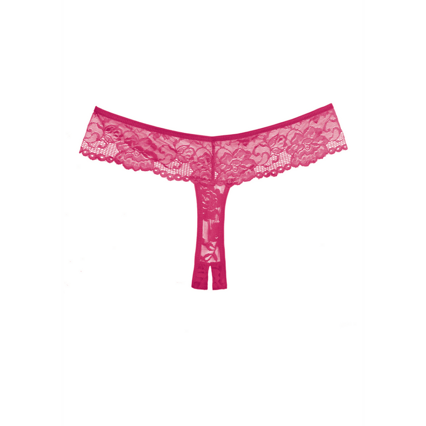 Allure Chiqui Love open kruis string warm roze One size, kanten string met open kruis, productfoto