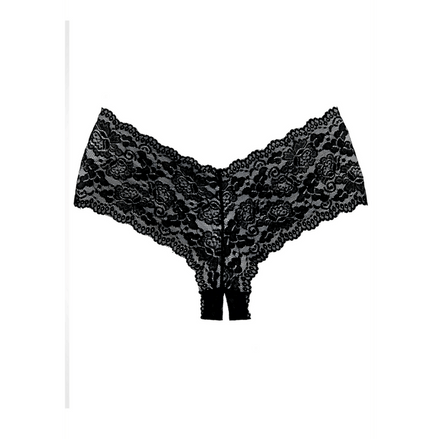 Allure Candy Apple Crotchless Briefs One Size | Black