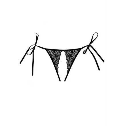Allure Lolita Slip mit offener Vorderseite Einheitsgröße | Schwarz