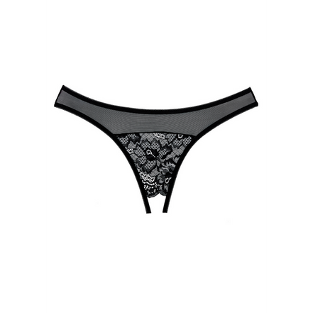 Allure Just A Rumor String mit offenem Schritt, Einheitsgröße | Schwarz