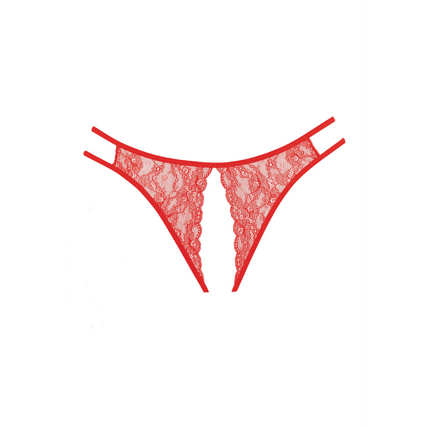 Allure Sweet Honey slip, one size rood, productafbeelding voorzijde, rode string slip met smalle heupbandjes