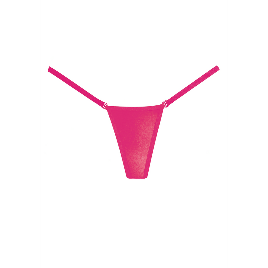 Allure wetlook string one size warm roze, productfoto voorkant vrijstaand op witte achtergrond