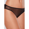 Allure open mesh slip one size zwart, vooraanzicht met transparante mesh voorkant en fijne zwarte tailleband
