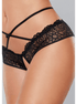 Allure Offener Slip mit Spitzenbesatz und gekreuzten Trägern Einheitsgröße | Schwarz