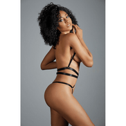 Allure Izabel Open Teddy met bandjes | One Size Zwart