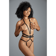 Allure Izabel Open Teddy met bandjes | One Size Zwart