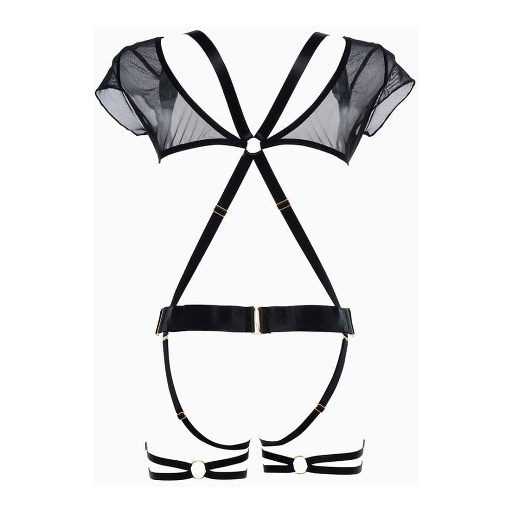 Allure St. Tropez Babe suspender outfit | One Size Black