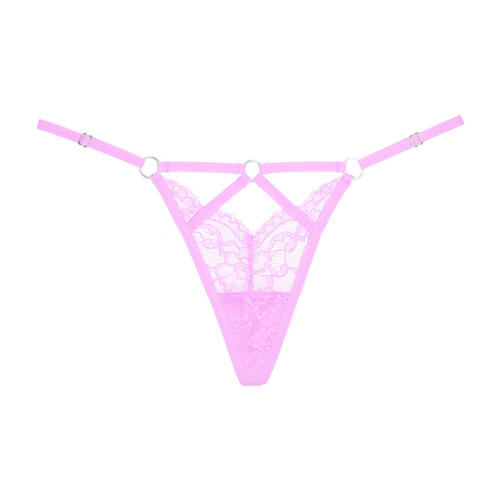 Allure Niet Storen strappy string roze, productfoto voorkant, kanten string one size