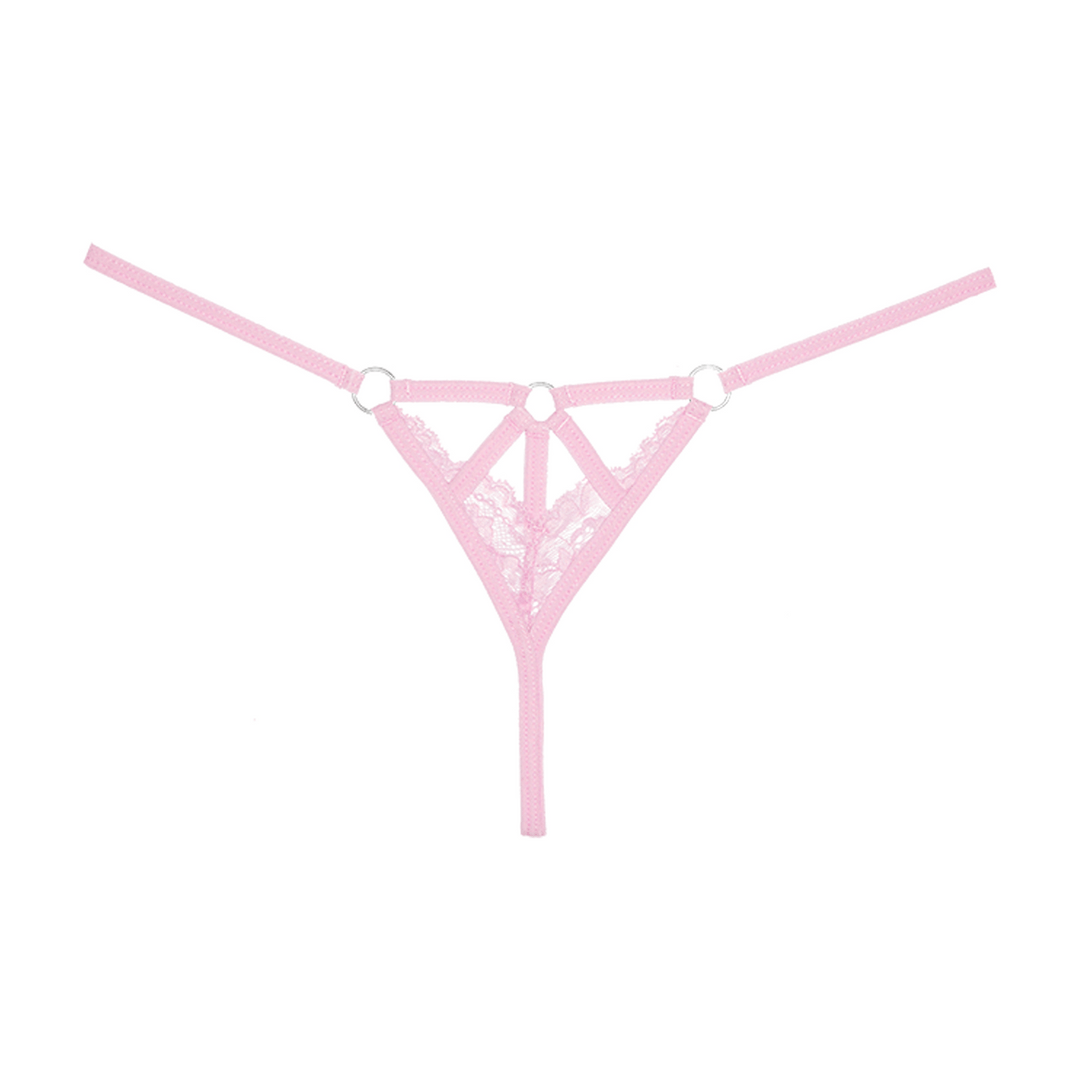 Allure Niet Storen strappy string roze, productfoto achterkant, open string one size