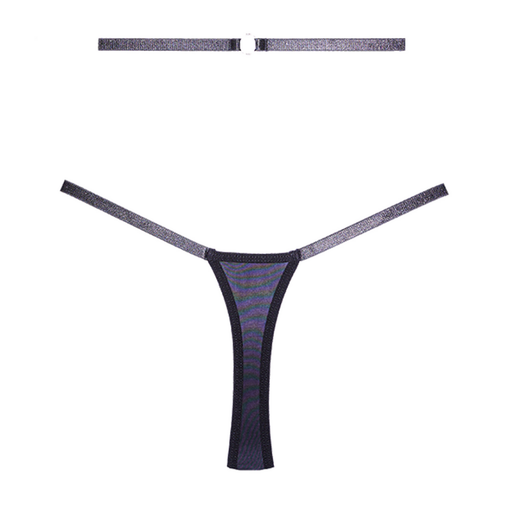 Cherished – String aus Spitze und Netz – OS – Schwarz