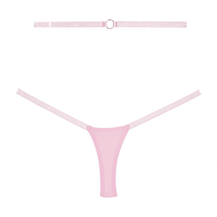 Cherished - Lace and Mesh Tanga - OS - Pink