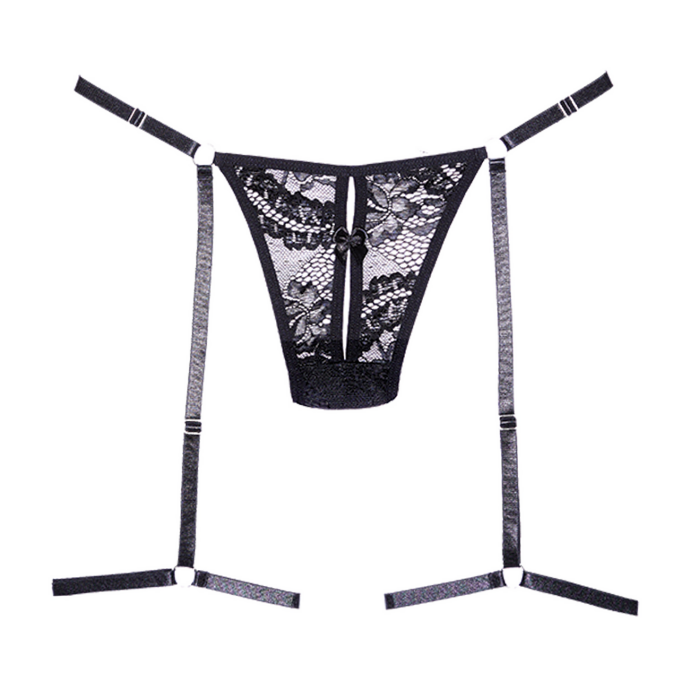 Say it with Garterbands - Lace String - OS - Black