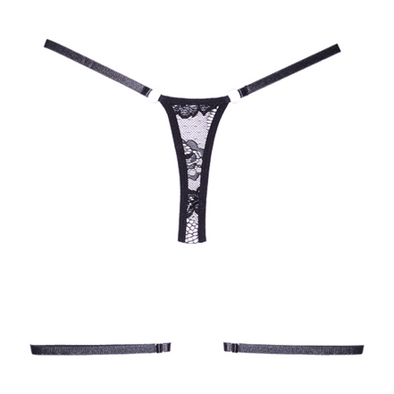 Say it with Garterbands - Lace String - OS - Black