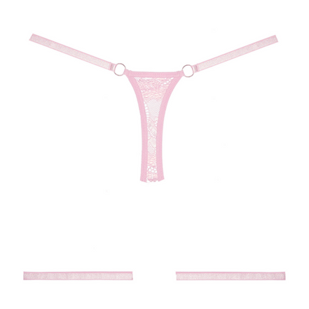 Sag es mit Strumpfbändern - Spitzenstring - OS - Pink