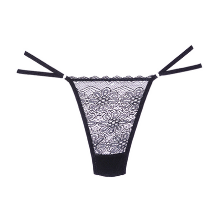 Allure Kant en Mesh String | One Size Sexy Lingerie Zwart